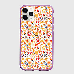 Чехол iPhone 11 Pro матовый Масленица, цвет: 3D-фиолетовый