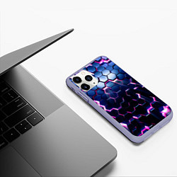 Чехол iPhone 11 Pro матовый ФИОЛЕТОВОЕ СВЕЧЕНИЕ 3D, цвет: 3D-светло-сиреневый — фото 2