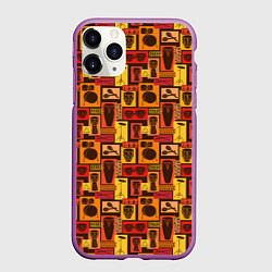 Чехол iPhone 11 Pro матовый Барабанщик, цвет: 3D-фиолетовый