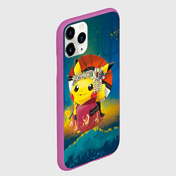 Чехол iPhone 11 Pro матовый Пикачу гейша, цвет: 3D-фиолетовый — фото 2
