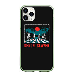 Чехол iPhone 11 Pro матовый Demon slayer, цвет: 3D-салатовый