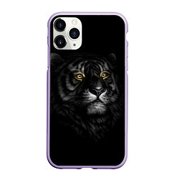 Чехол iPhone 11 Pro матовый Тигр, цвет: 3D-светло-сиреневый