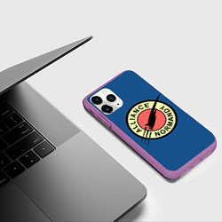 Чехол iPhone 11 Pro матовый Mass effect x Futurama, цвет: 3D-фиолетовый — фото 2