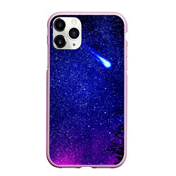 Чехол iPhone 11 Pro матовый ПОЛЁТ КОМЕТЫ, цвет: 3D-розовый
