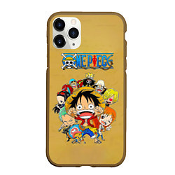 Чехол iPhone 11 Pro матовый Персонажи One Piece Большой куш, цвет: 3D-коричневый