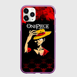 Чехол iPhone 11 Pro матовый Луффи One Piece Большой куш, цвет: 3D-фиолетовый