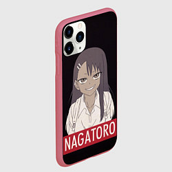 Чехол iPhone 11 Pro матовый Miss Nagatoro, цвет: 3D-малиновый — фото 2