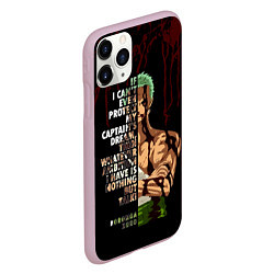 Чехол iPhone 11 Pro матовый Зоро окровавленный One Piece, цвет: 3D-розовый — фото 2