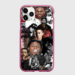 Чехол iPhone 11 Pro матовый Короли Рэпа KING RAP, цвет: 3D-малиновый