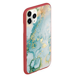 Чехол iPhone 11 Pro матовый Абстрактный мрамор, цвет: 3D-красный — фото 2