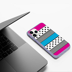 Чехол iPhone 11 Pro матовый Молодежный современный узор, цвет: 3D-светло-сиреневый — фото 2