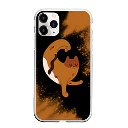 Чехол iPhone 11 Pro матовый Кошачья Йога - Взрыв, цвет: 3D-белый