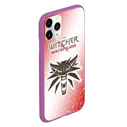 Чехол iPhone 11 Pro матовый The Witcher Monster Slayer - Noise, цвет: 3D-фиолетовый — фото 2