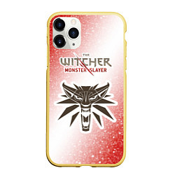 Чехол iPhone 11 Pro матовый The Witcher Monster Slayer - Noise, цвет: 3D-желтый