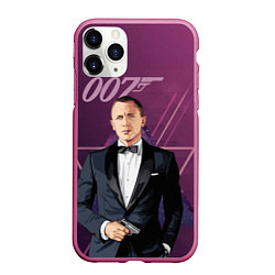 Чехол iPhone 11 Pro матовый Агент 007 Джеймс Бонд, цвет: 3D-малиновый