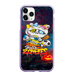 Чехол iPhone 11 Pro матовый Hello Zombies, цвет: 3D-светло-сиреневый