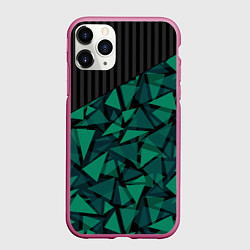 Чехол iPhone 11 Pro матовый Геометрический узор, цвет: 3D-малиновый
