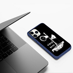 Чехол iPhone 11 Pro матовый Сиреноголовый ЧБ Siren Head, цвет: 3D-тёмно-синий — фото 2