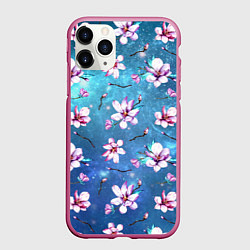 Чехол iPhone 11 Pro матовый Вечер с магнолией, цвет: 3D-малиновый