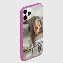 Чехол iPhone 11 Pro матовый Т-Рекс Динозавр Dino Z, цвет: 3D-фиолетовый — фото 2