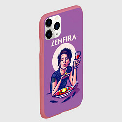 Чехол iPhone 11 Pro матовый ZEMFIRA арт ужин, цвет: 3D-малиновый — фото 2