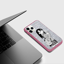 Чехол iPhone 11 Pro матовый Нагаторо-сан с рюкзаком, цвет: 3D-малиновый — фото 2