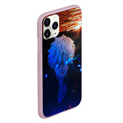 Чехол iPhone 11 Pro матовый Сатору гото голубые глаза, цвет: 3D-розовый — фото 2