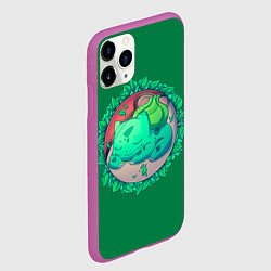 Чехол iPhone 11 Pro матовый Спящий Бульбазавр, цвет: 3D-фиолетовый — фото 2