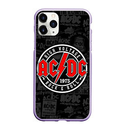 Чехол iPhone 11 Pro матовый AC DC HIGH VOLTAGE, цвет: 3D-светло-сиреневый