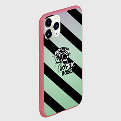 Чехол iPhone 11 Pro матовый Готическая роза, цвет: 3D-малиновый — фото 2