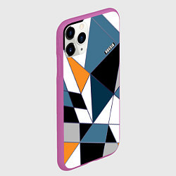 Чехол iPhone 11 Pro матовый Геометрический узор, цвет: 3D-фиолетовый — фото 2