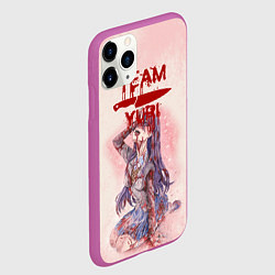 Чехол iPhone 11 Pro матовый Team Yuri Доки Доки спини, цвет: 3D-фиолетовый — фото 2