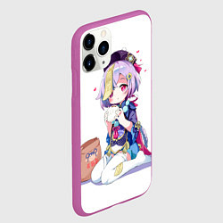 Чехол iPhone 11 Pro матовый Ци Ци из Genshin Impact, цвет: 3D-фиолетовый — фото 2
