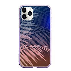 Чехол iPhone 11 Pro матовый Тропическая ночь, цвет: 3D-светло-сиреневый
