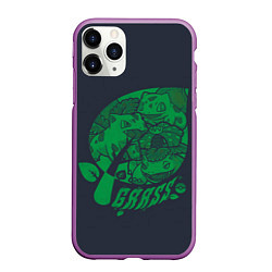 Чехол iPhone 11 Pro матовый Травяные покемоны, цвет: 3D-фиолетовый