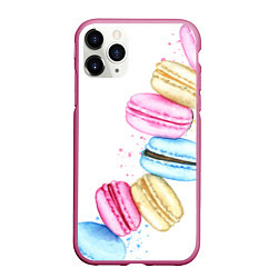 Чехол iPhone 11 Pro матовый Macarons Нежный десерт, цвет: 3D-малиновый