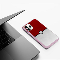 Чехол iPhone 11 Pro матовый Покебол, цвет: 3D-розовый — фото 2