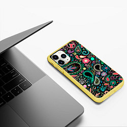 Чехол iPhone 11 Pro матовый Славянские узоры в новом цвете, цвет: 3D-желтый — фото 2