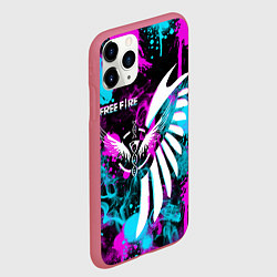 Чехол iPhone 11 Pro матовый FREE FIRE NEON, цвет: 3D-малиновый — фото 2