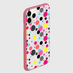 Чехол iPhone 11 Pro матовый Горох разноцветный, цвет: 3D-малиновый — фото 2