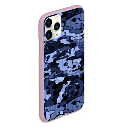 Чехол iPhone 11 Pro матовый Синий камуфляж в клетку, цвет: 3D-розовый — фото 2