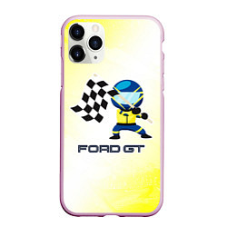 Чехол iPhone 11 Pro матовый Ford - Racing, цвет: 3D-розовый