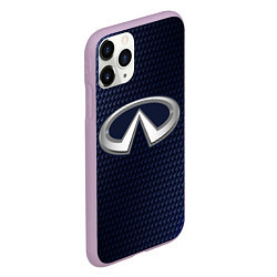 Чехол iPhone 11 Pro матовый Инфинити - Карбон, цвет: 3D-сиреневый — фото 2