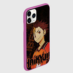 Чехол iPhone 11 Pro матовый Нишиноя Ю Волейбол, цвет: 3D-фиолетовый — фото 2