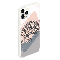 Чехол iPhone 11 Pro матовый Абстракция с розой, цвет: 3D-белый — фото 2