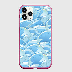 Чехол iPhone 11 Pro матовый О МОЕМ ПЕРЕРОЖДЕНИЕ В СЛИЗЬ, цвет: 3D-малиновый