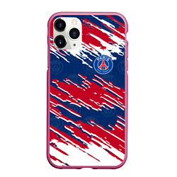 Чехол iPhone 11 Pro матовый ФК ПСЖ PARIS SAINT GERMAIN, цвет: 3D-малиновый