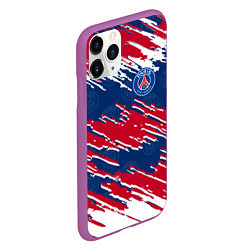 Чехол iPhone 11 Pro матовый ФК ПСЖ PARIS SAINT GERMAIN, цвет: 3D-фиолетовый — фото 2