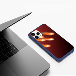 Чехол iPhone 11 Pro матовый Падение комет, цвет: 3D-тёмно-синий — фото 2