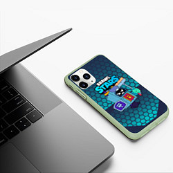 Чехол iPhone 11 Pro матовый Злой Ash Brawl Stars Эш, цвет: 3D-салатовый — фото 2